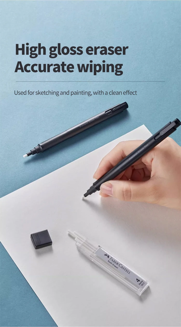 Faber-Castell Radiergummi, einziehbarer automatischer Bleistift, Gummi, hochpräziser Bleistift-Radiergummi, Korrekturwerkzeuge, Schule, Büro, Schreibwaren – Detail 6