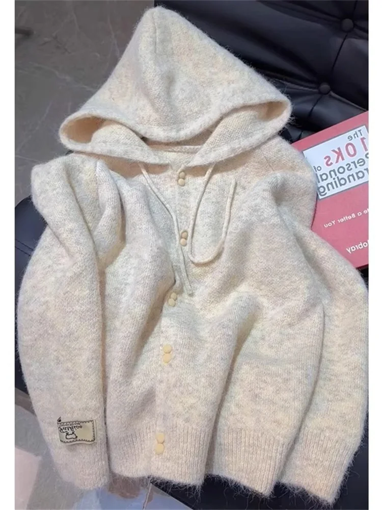 

Корейский мягкий свободный женский вязаный свитер Sle Lazy, осень-зима, модный трикотаж, удобный дышащий длинный свеч Cr...