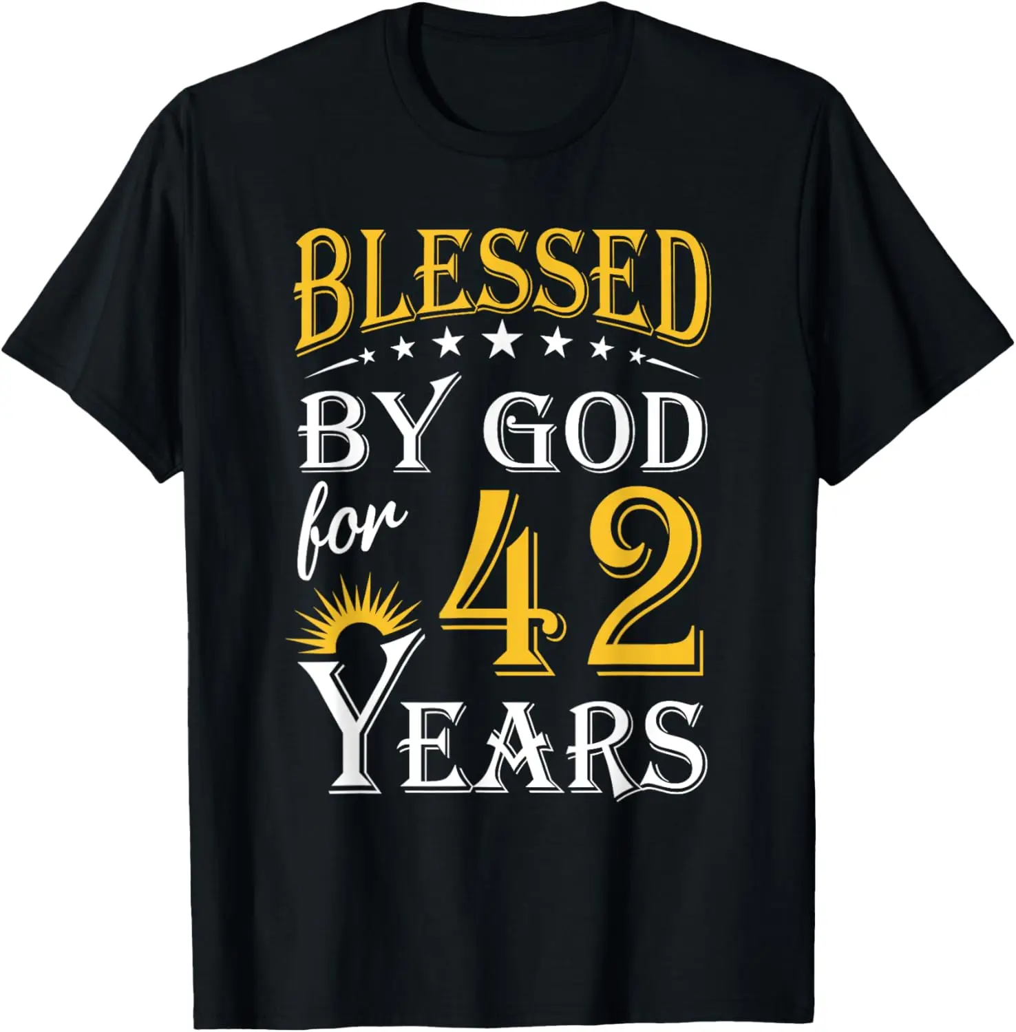 Vintage Blessed by God for 42 years Happy 42nd Birthday T-Shirt