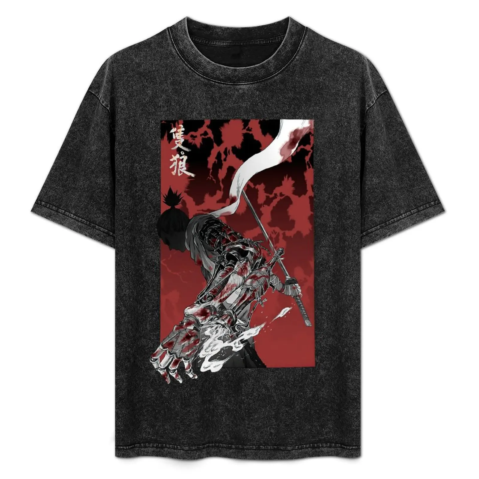 

Wolf With Katana Sekiro T Shirt Sekiro Comic Anime Retro Pop Culture T-Shirt tees aesthetic clothes Men's t-shirts