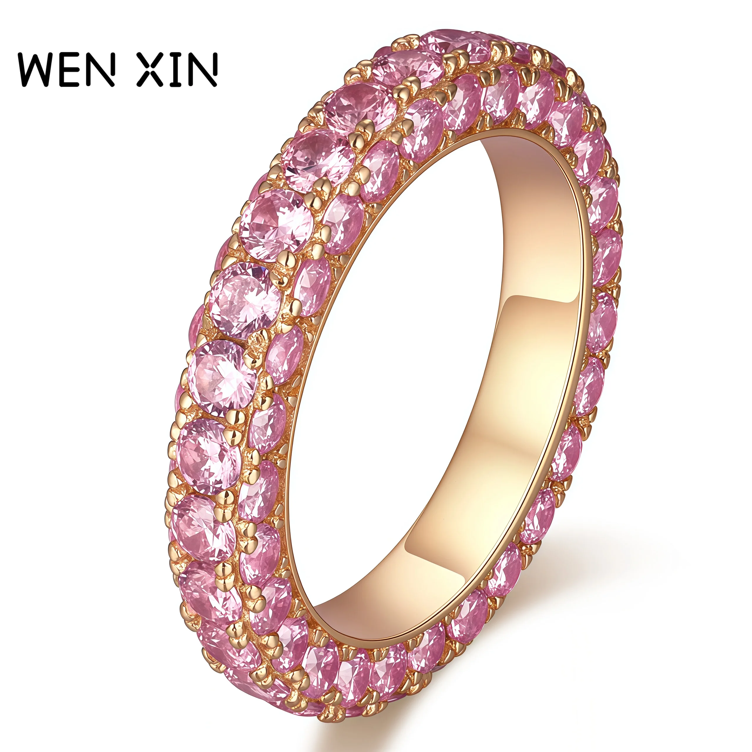 

WENXIN Brand Luxury Brand Designer Hot Sales Starry Sky Ring Ladies Flower Ring High Carbon Diamond Ring Jewelry