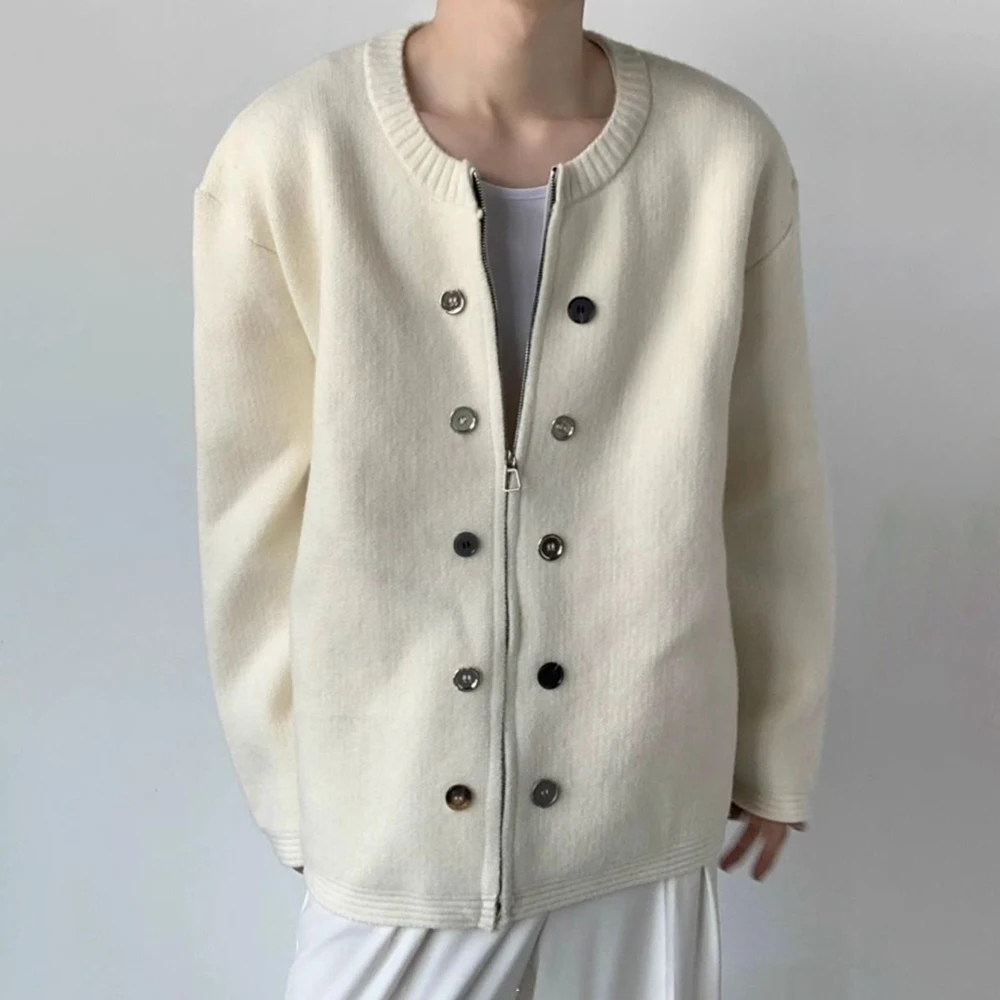 

Mens Autumn Sweater Plain Zipper Casual Knitwear Fashion Outdoor Versatile Youth Couple Long-Sleeve Top Men'S Clothing 2025 New