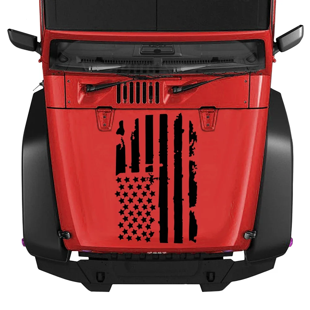 

2pcs USA Flag Car Hood Stickers For Volkswagen VW Golf Toyota C-HR Skoda Fabia Car Tuning Vinyl Decals Decoration Accessories