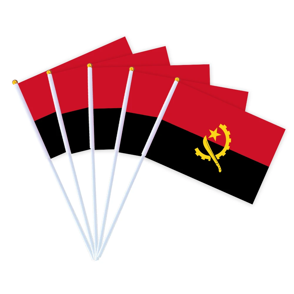 CYPOMELO Flag  Angola national flag 14 * 21cm Angola national flag small holding waving flag indoor and outdoor home decoration