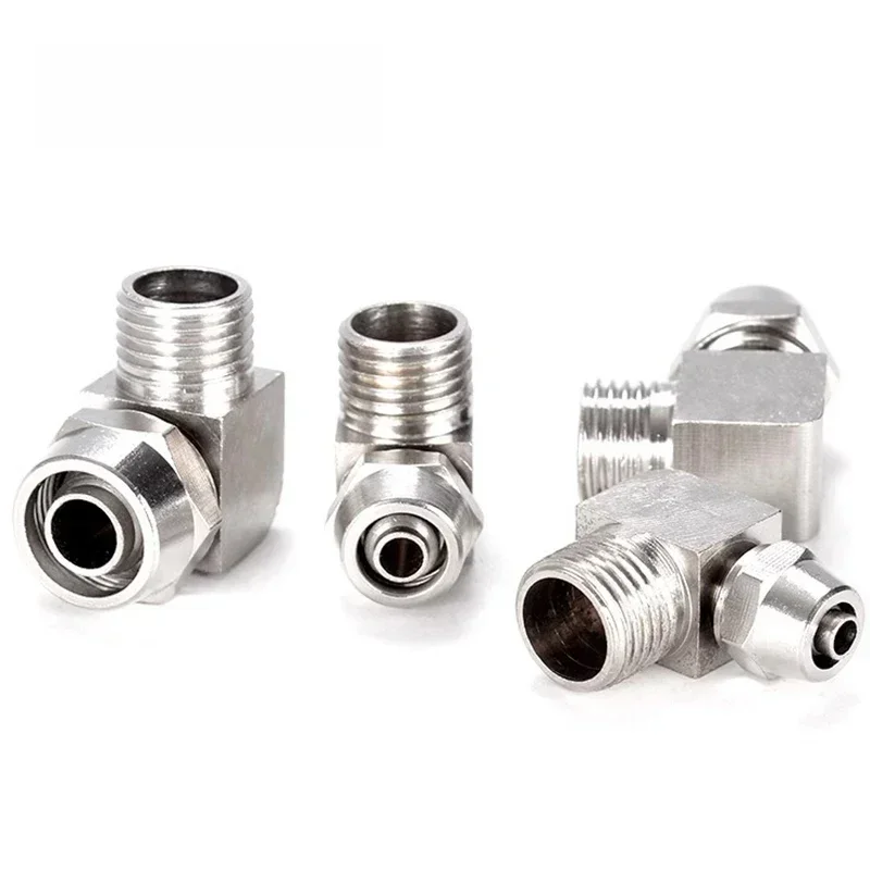 KPL Pneumatic Fitting Quick Connector with Thread 1/8 1/4 3/8 1/2, Nickel-plated Copper Trachea, Joint Tube 4 6 8 10 12 mm