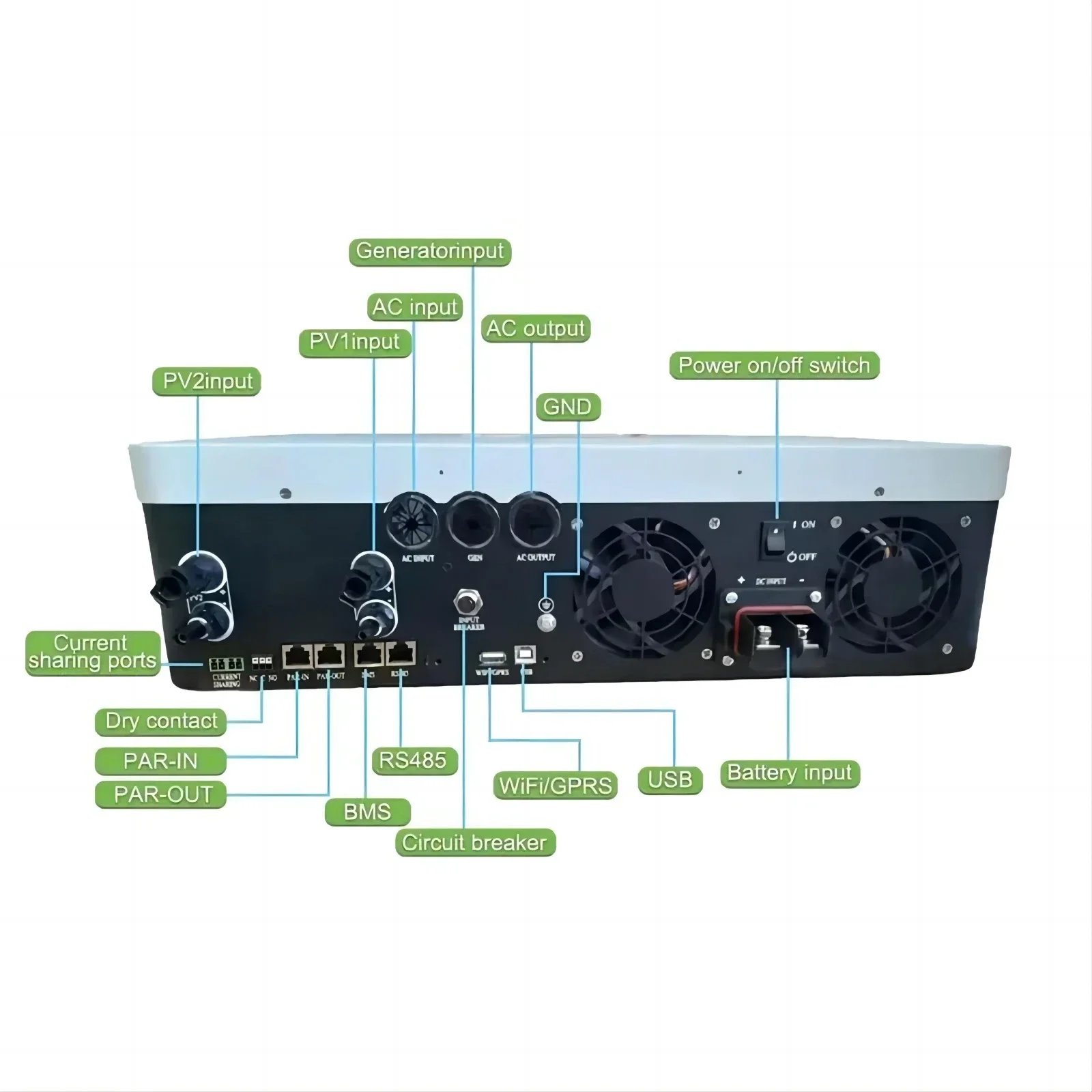 Growatt zonne-omvormers SPF 6000 ES PLUS 6 kW 48 V DC 2 MPPTs lithium loodzuurbatterij hybride off-grid zonne-omvormers gereedschap