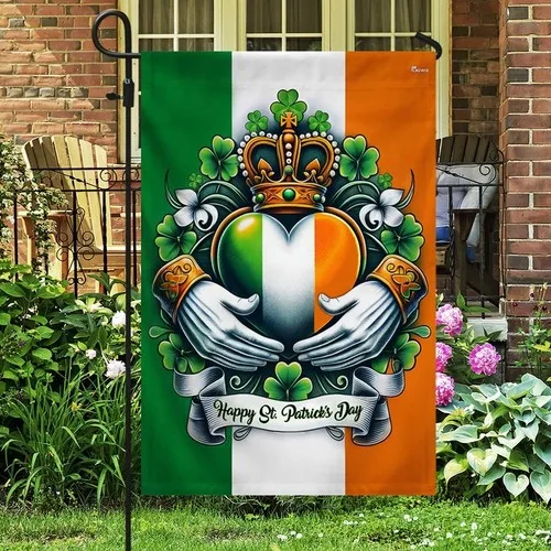 Happy St. Patrick's Day Claddagh Symbol Irish Double-sided Garden Flag Decor IIX WZZ yyi