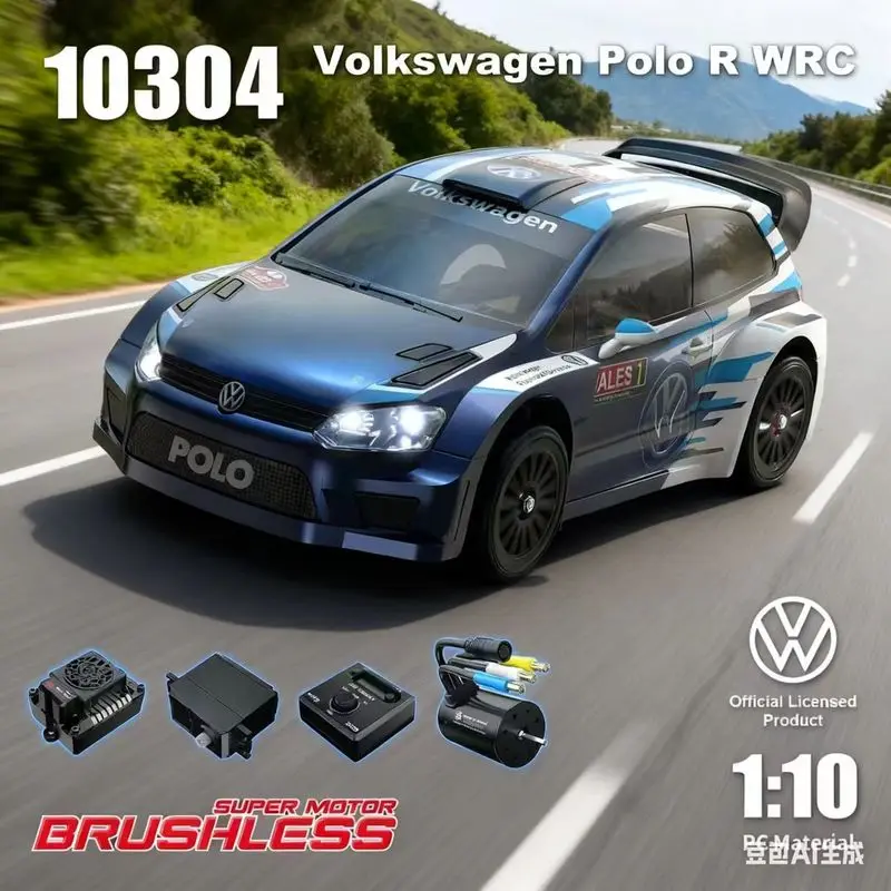 Meijiaxin 10304 Brushless Rc Racing Car 1 10 4Wd High Speed Drift Volkswagen Polo R Wrc Off Road Rally On Road Hobby Model