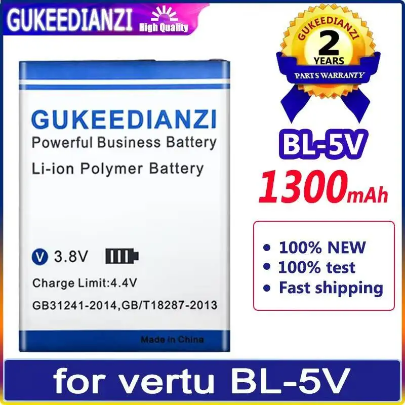 

For Vertu BL-5V BL-5CV BL-4CV 1300Mah Mobile Phone Battery Durable High Compatibility