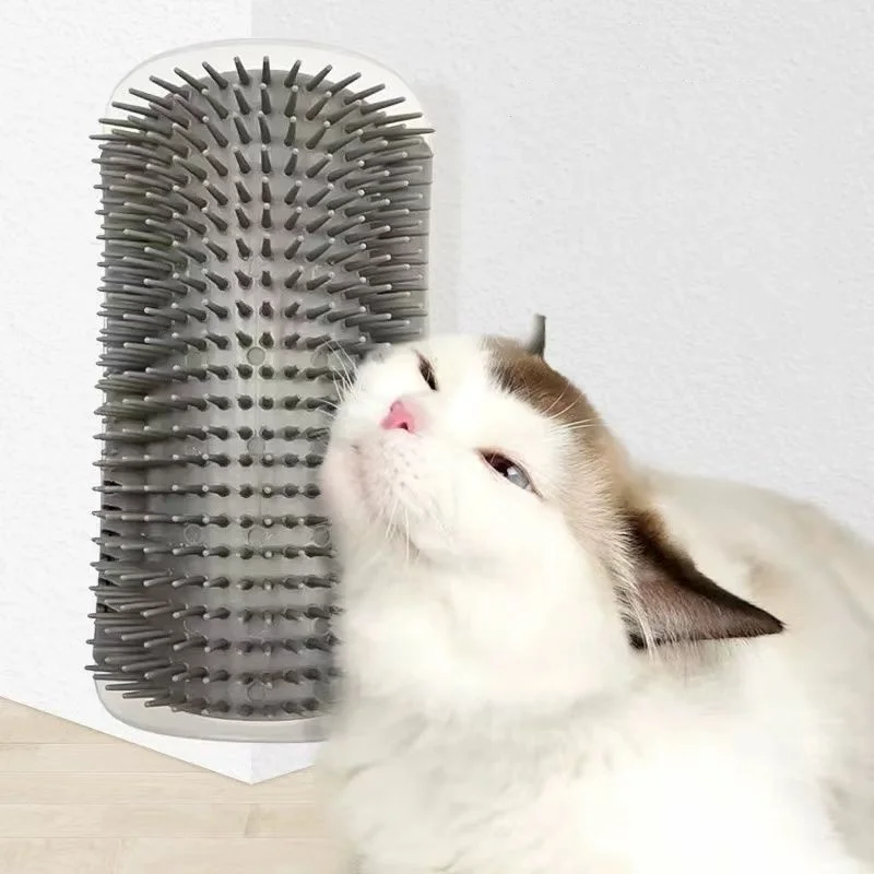 Cat Massage Tool Pet Hair Removal Massage Comb Wall Corner Self Cleaning Rubbing Brush Cats Toys Pet Beauty Supplies