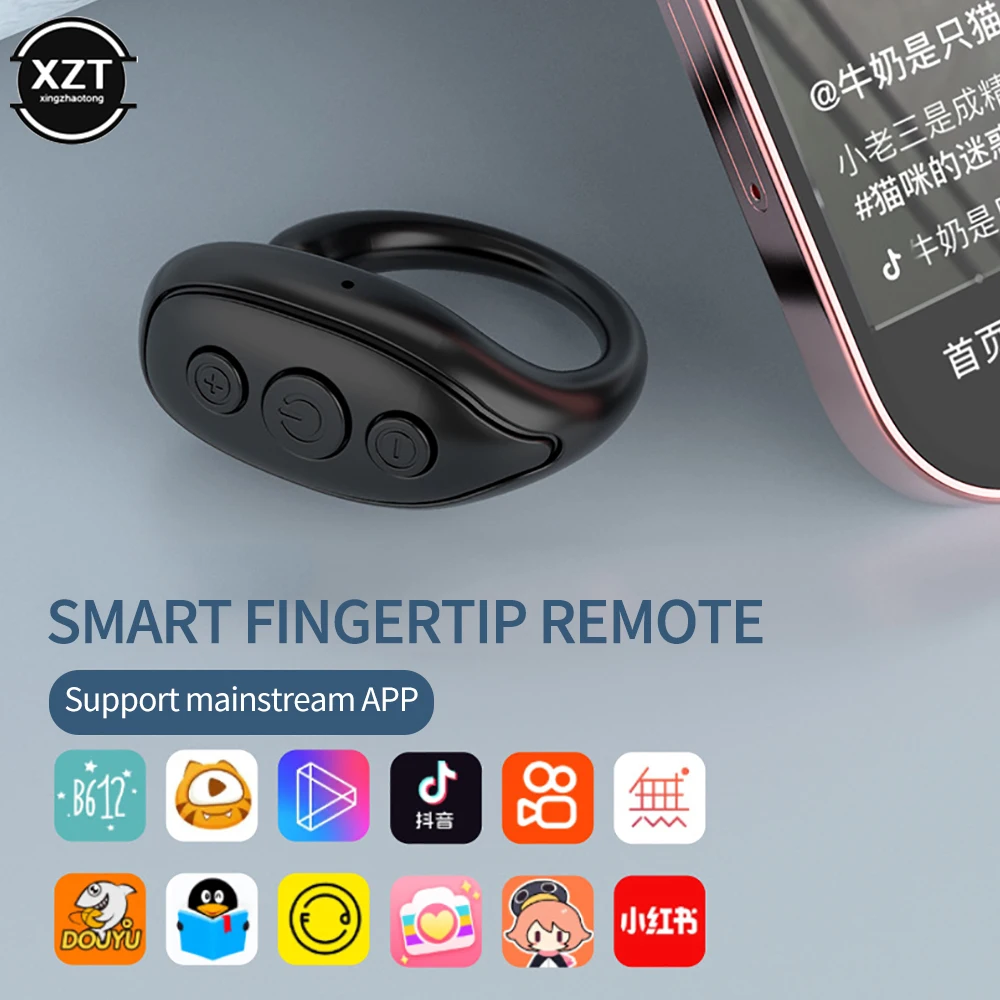 Bluetooth Fingertip Video Controller Tiktok Short Video Page Flipping Device Mobile Phone Wireless Ring Remote Control Camera