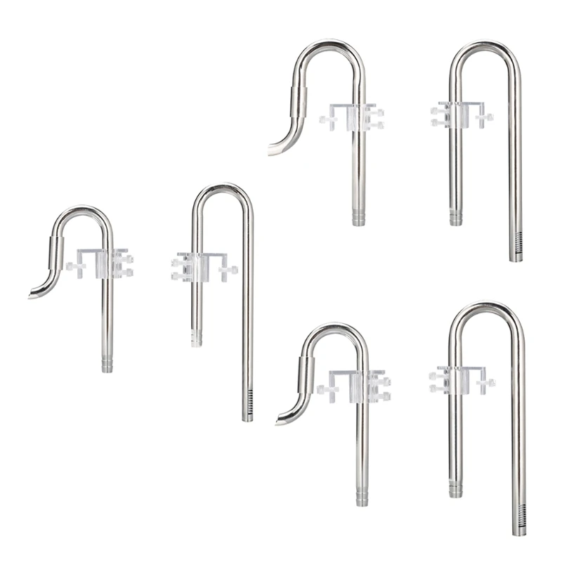 

1 Set Aquarium Water Grass Fish Tank Filter Inflow Outflow Lily Pipe Stainless Steel Tube with Surface Skimmer
