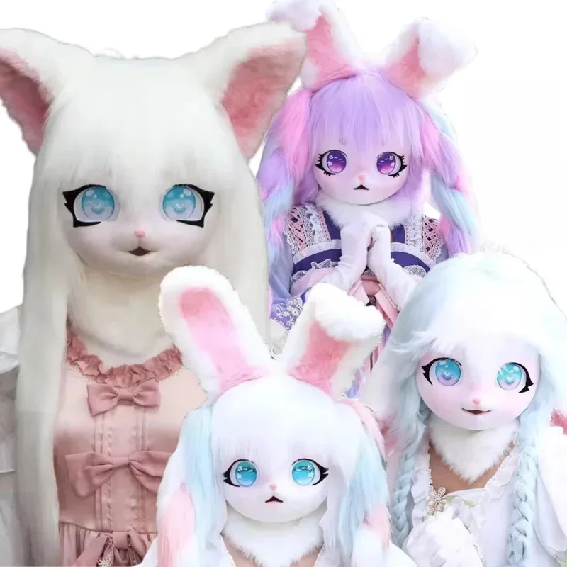 Fursuit Cosplay Headset Costume Paw Head Base Comiket Furry Kig Kigurumi Animal Cat Rabbit Doll Beast Mask sk;m1