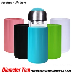 For Better Life 1Pc 7Cm Straight Silicone Glass Thermal Insulation Tea Non Slip Cover Baby Bottle Anti Scalding And Heat