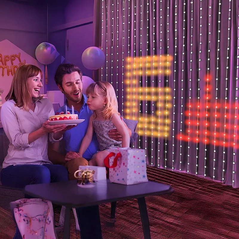 USB Led Smart Curtain Light App Control RGB Fairy Light DIY Picture String Lamp Party Window Curtain Bedroom Christma Decoration