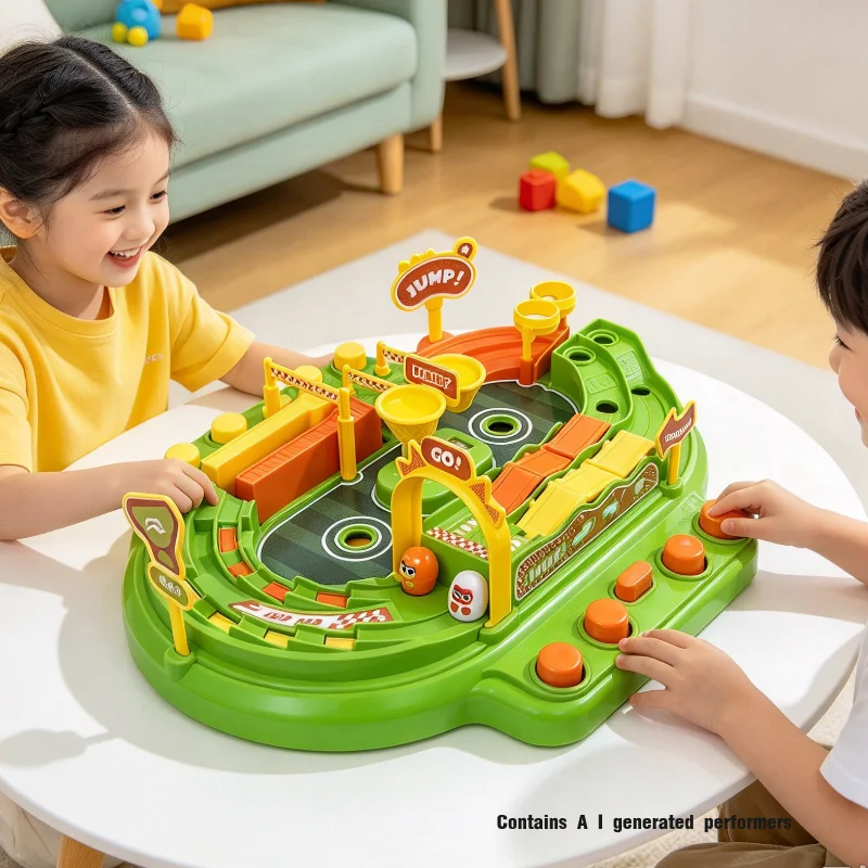 Children's Sports Track Bouncing Ball Games Tabletop Two-player Competitive Stadium Toy Family Interactive Board Education Gifts