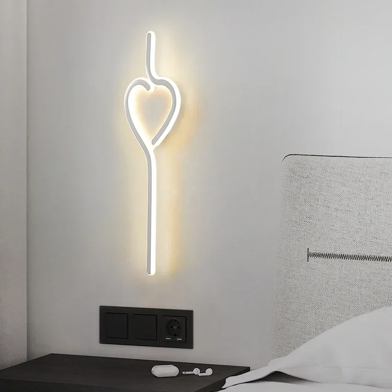 현대 미니멀리스트 LED 벽 램프 실내 벽 램프 알루미늄 램프 바디 절묘한 홈 장식 거실 침실 머리맡 조명