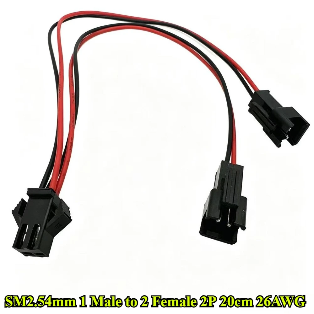5/10Pcs/lot SM2.54mm 1 Male head to 2 Female head 2P/3P/4P Terminal Wire Length 20cm 26AWG Electronic Wire Connector