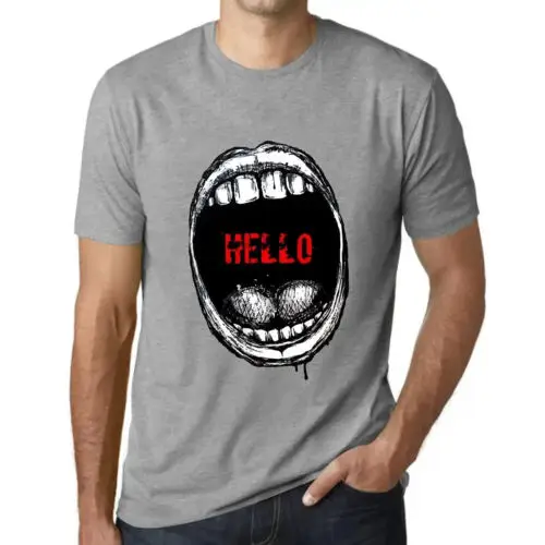 Heren Grafisch T-Shirt Monduitdrukkingen Hallo – Mouth Expressions Hello