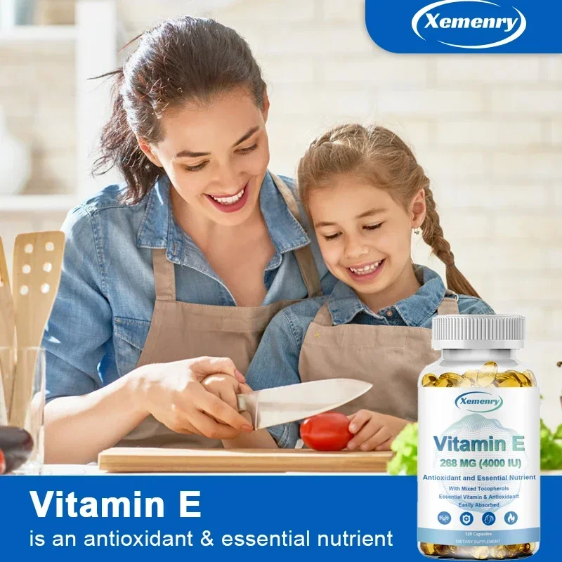 Vitamin E Capsules - Skin Firming, Wrinkle Reduction, Repair Damaged, Anti-aging, Antioxidant, Increase Immune System