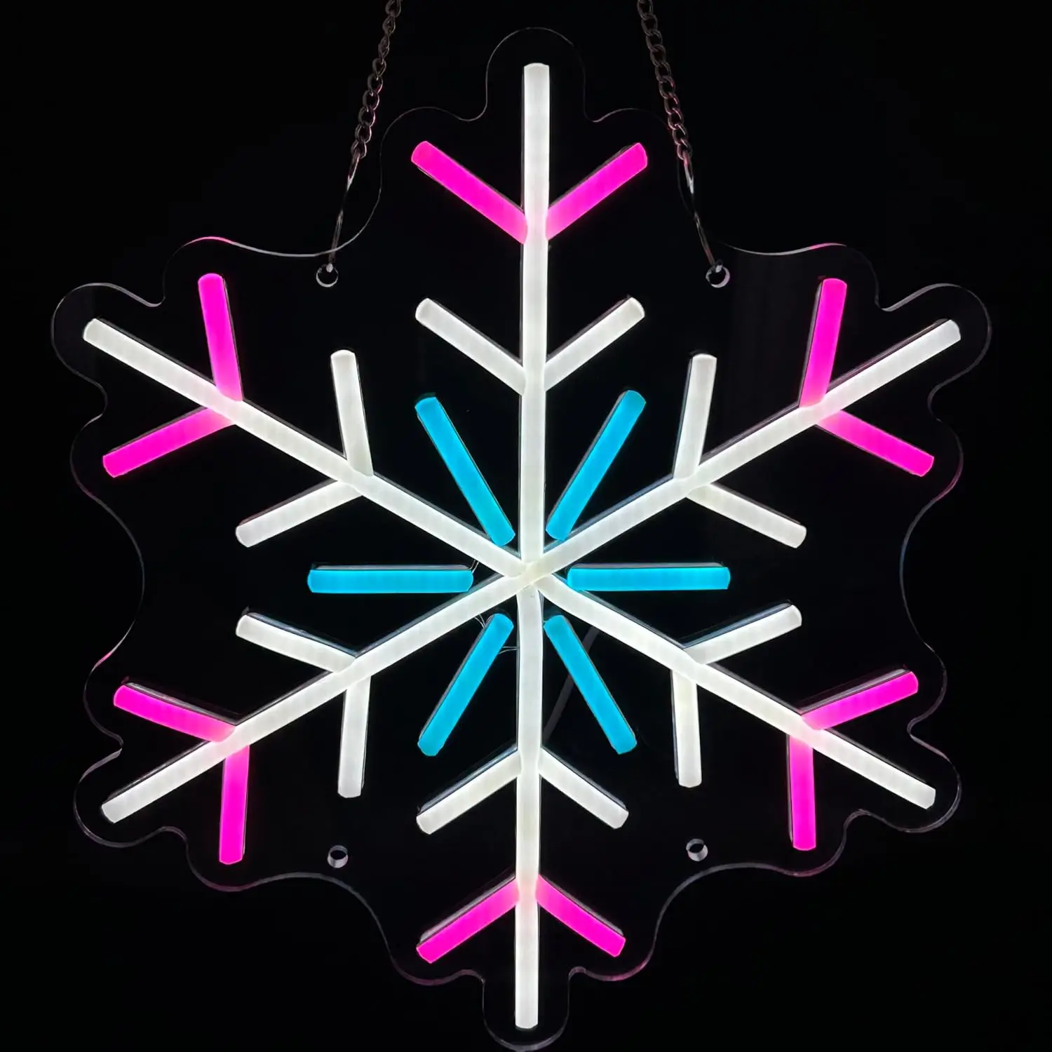 

Snowflake White Pink Blue Neon Signs LED Light Winter Window Wall Room Decoration Merry Christmas Party Night Bedroom Gift Kid