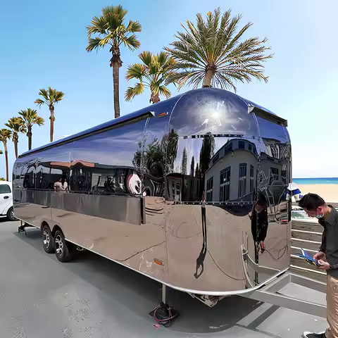 Customzied Food Truck Trailer Mobile Snack Bar Tent Caravan Street Food Cart,Ideal for Camping Catering