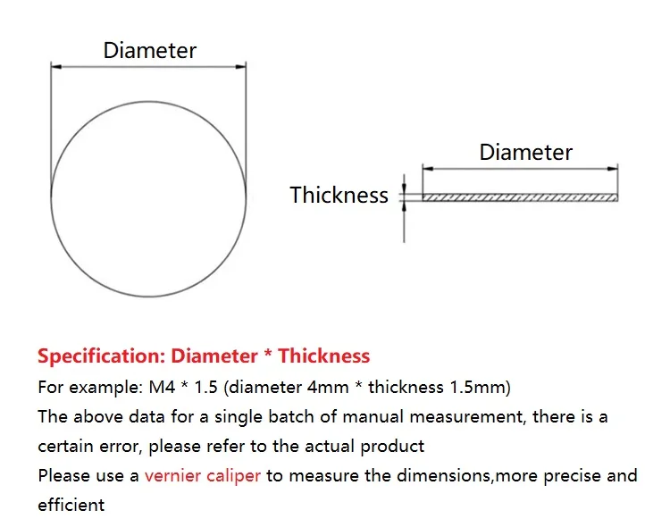 304 Stainless Steel Disc Round Steel Sheet Circular Metal Plate Disk Solid Flat Pad Diameter 6-27mm Thickness 1-4mm