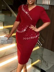 Church Dresses for Women Beading Half Sleeves work holiday party Peplum Gowns Birthday Wedding Guest Modest Elegant Classy New
