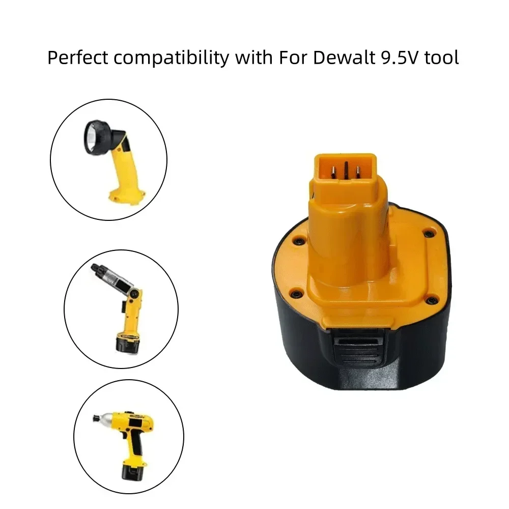 9.6V Ni-MH 4800mAh Replacement Battery Compatible for Dewalt with DE9061 DE9062 DW9061 DW9062 DE9036 DW911 DW921 With charger