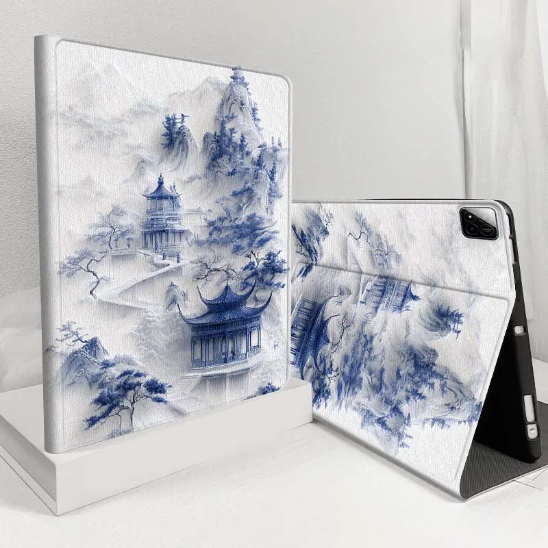 

Blue and White Porcelain Landscape For Xiaomi Redmi Pad 2 7 8 6 6S 5 4 SE Pro 8.8 11 8.7 11.2 12.4 Ultra Plus Max Tablet Case
