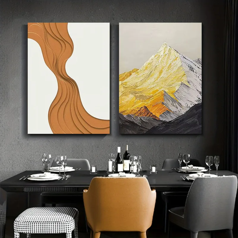 Rizhao Jinshan الرجعية مجردة اللوحات الزخرفية الهندسية غرفة الطعام مدخل غرفة المعيشة أريكة حائط الخلفية قماش