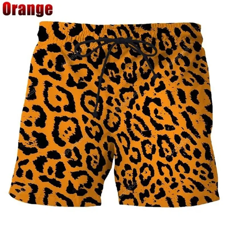 Classic Colorful Leopard Shorts Men Summer Beach Short Pants Hawaii Beach Swimming Pants Swim Trunks Women Kid Cool Ice Shorts