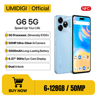 [NEW 5G] UMIDIGI G6 5G Smartphone 5G Android 13 Dimensity 6100+ 6+6GB 128GB 6.57” 90Hz 50MP Ultra-Clear Eye-Care Dual Camera NFC