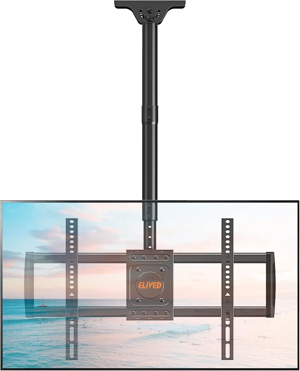 

Universal Ceiling TV Mount for 37-75 Inch TVs, Adjustable Height, Swivel Tilt, Holds 110 lbs, VESA 600x400mm