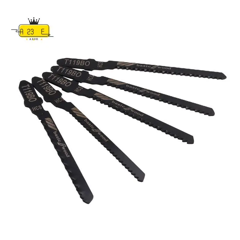 A23E-20-Piece T119BO 12 TPI Assorted T-Shank Scrolling Jig Saw Blades Set For Precision Cutting Wood