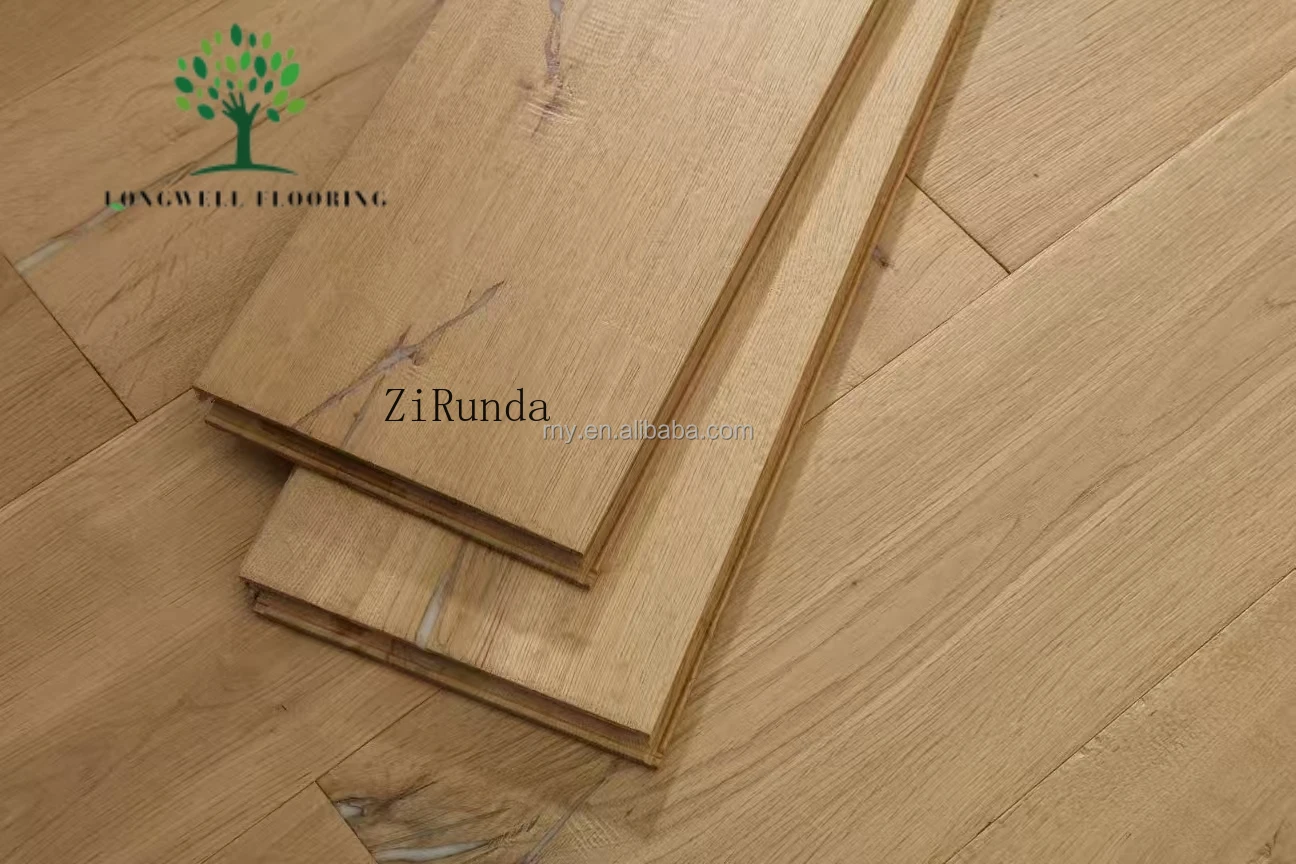 نسخة مخصصة أرضية خشبية من خشب البلوط على الطراز الريفي العريض الأوروبي