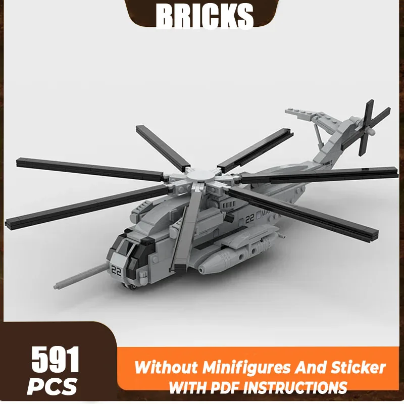 Moc Bouwstenen Militair Model 1:72 Schaal CH-53E Helikopter Technologie Modulaire Blokken Geschenken Kerst Speelgoed DIY Sets Montage