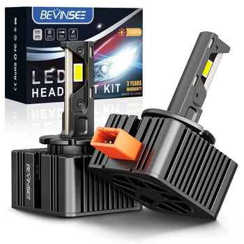 BEVINSEE D3S D3R LED ไฟหน้าหลอดไฟ D1S D2S D5S D1R D2R CANBUS HID Xenon เปลี่ยนชุด 80W 8000LM 6000K 12V