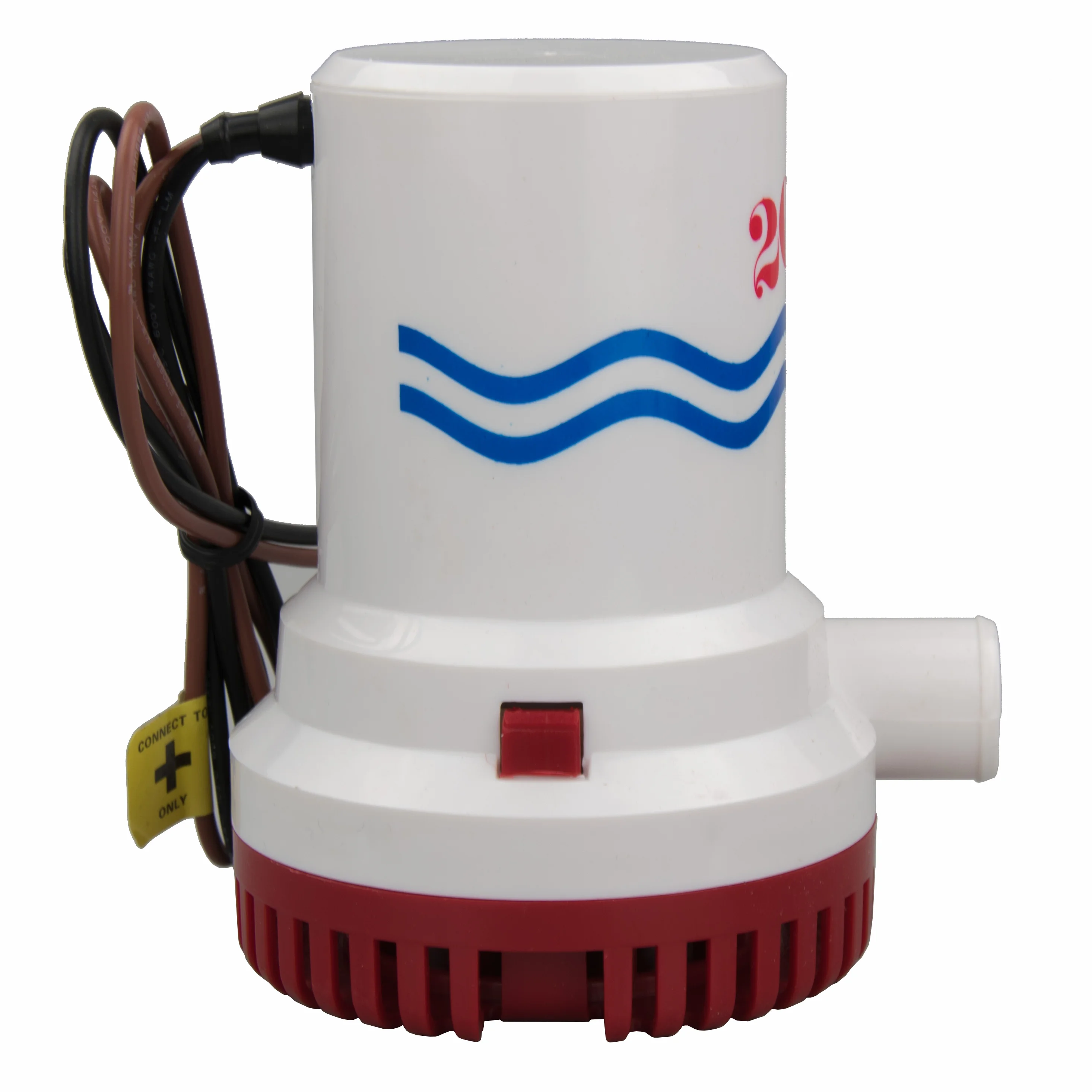 Bomba de água submersível para barco marinho, bomba de esgoto não automática, 12V, 2000GPH