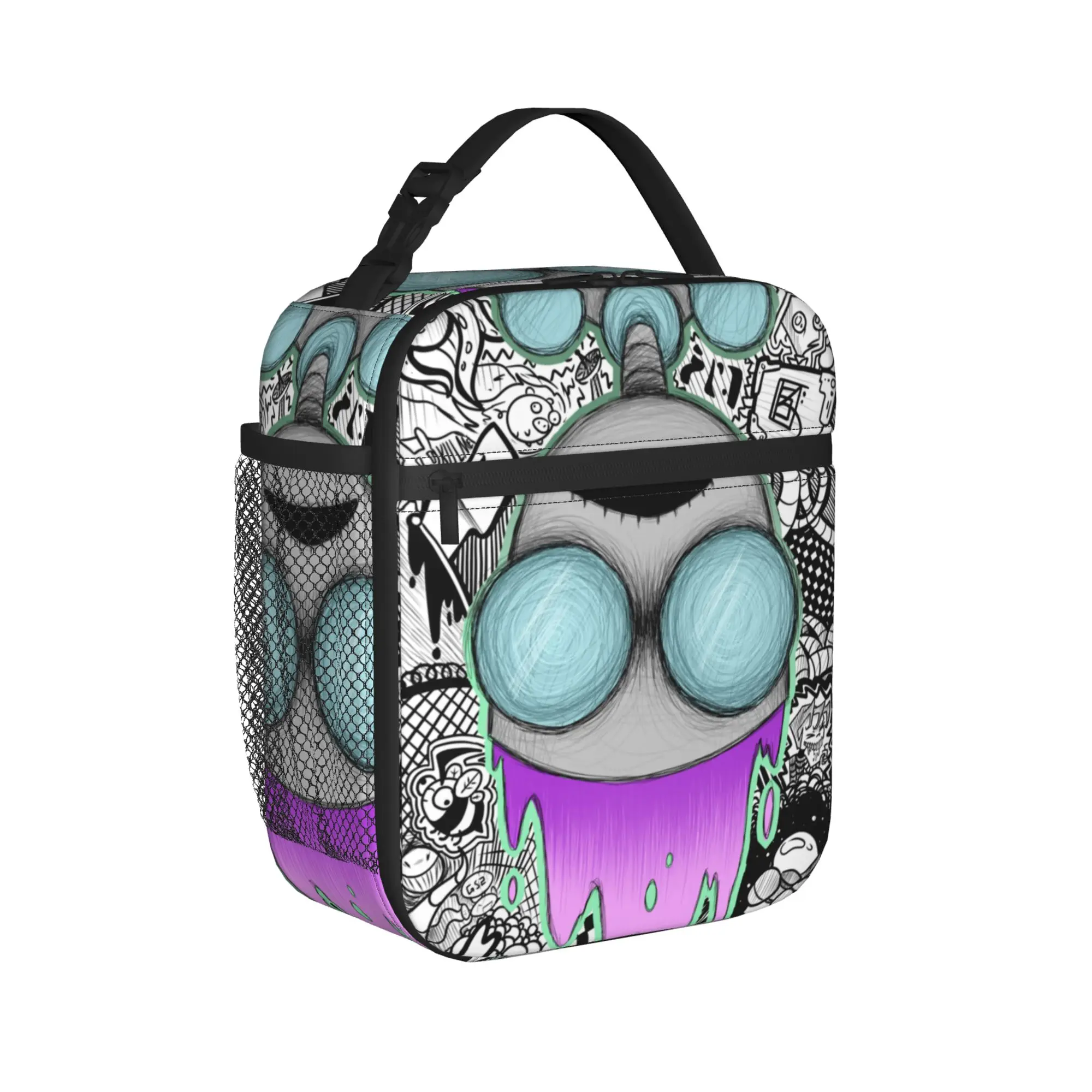 Invaders Zims Poster Insulated Lunch Bags Cooler Bag Reusable,Meal Container  Leakproof Tote Lunch Box Bento Pouch Beach  Travel