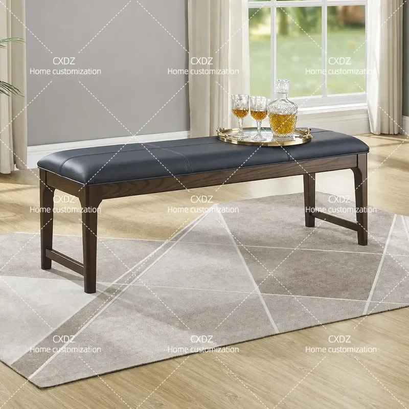 Pure Solid Wood Bedside Stool American Style Bedroom Bench Cloakroom Seat Living Room Dining Room Furniture
