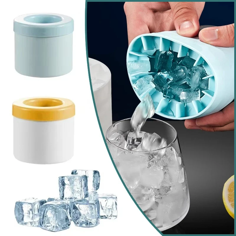 

Silicone Ice Cube Mold Round Ice Bucket Summer Homemade DIY Refrigerator Freeze Maker Creative Ice Cube Mold Barware Tools