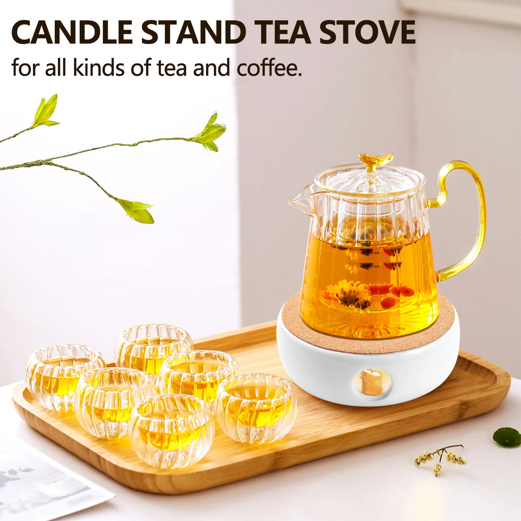 

AS94-Mini Portable Teapot Holder Base Teapot Warmer Insulation Base Coffee Water Warmer Candle Holder Tea Accessories