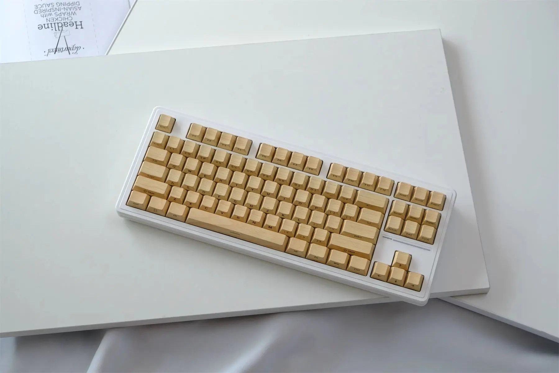 GMK Wood Grain side transparent keycap Set 136 key PBT CHERRY Two-color molding mechanical keyboard