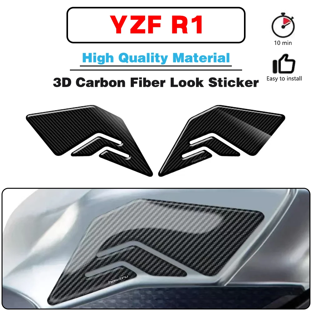

For YAMAHA YZF R1 2015 2016 2017 2018 2019 Motorcycle Side Fuel Tank Pad Knee Grip Protection Sticker Carbon-look