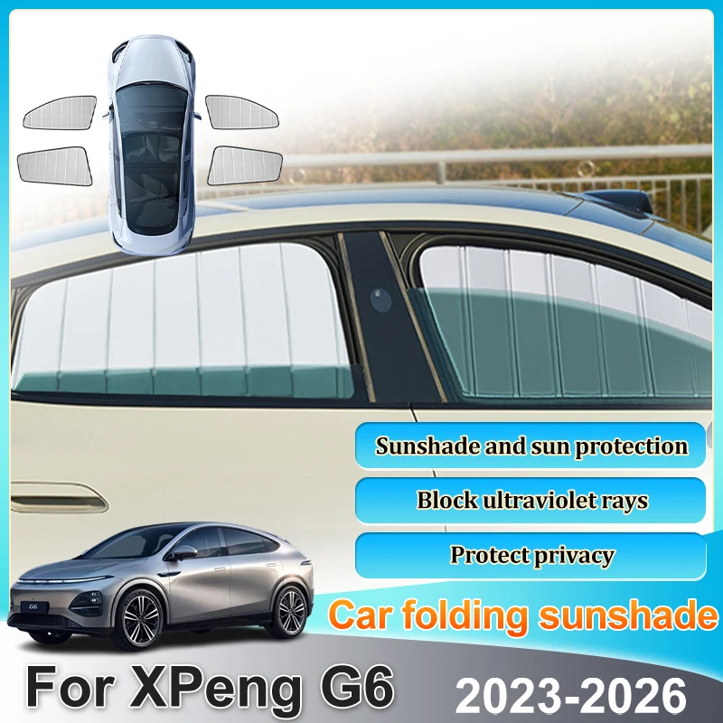 

Солнцезащитные козырьки для XPeng G6 (2023, 2024, 2025, 2026) – Аксессуары, защита от солнца и УФ-излучения, комплект для окон автомобиля
