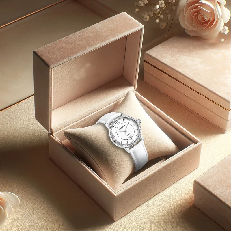 

New Women's Watch Luxury Style Lightweight Luxury High end Gorgeous Elegant Versatile Disc Leather Strap Women's Quartz Watch