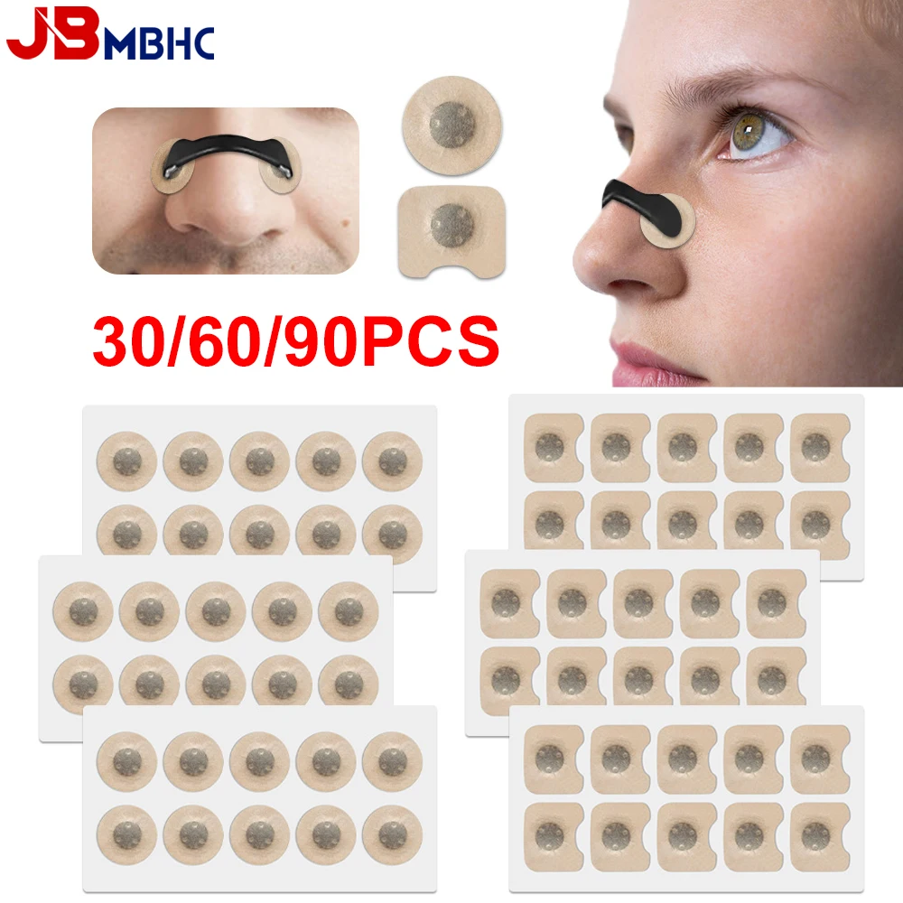 30/60/90PCS Nose Breathing Patches Magnetic Suction Iron Nasal Strips Increase Air Improve Sleep Quality Reduce Snoring Tools