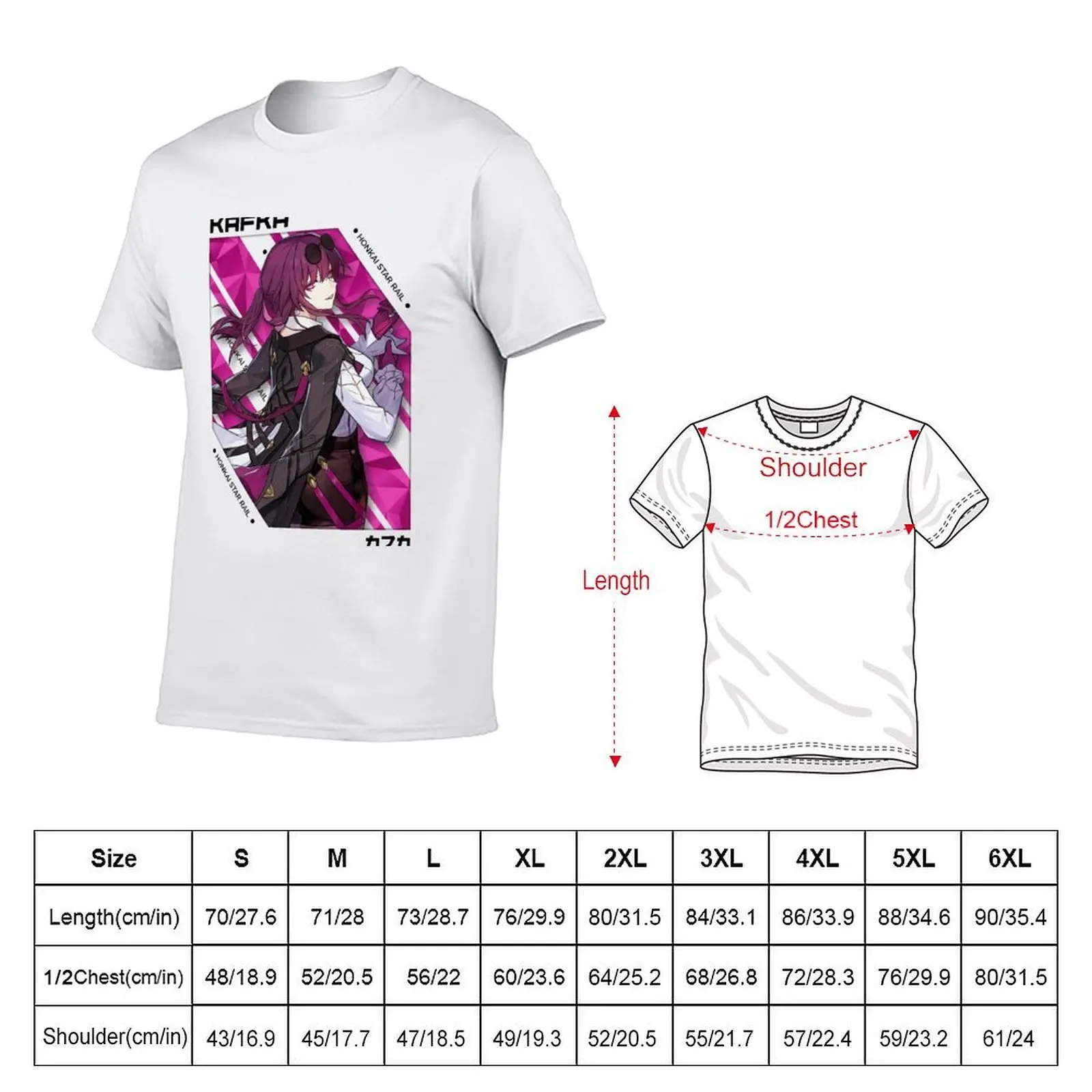 Kafka - Honkai Star Rail V.1 black ver T-Shirt street wear Blouse mens big and tall t shirts