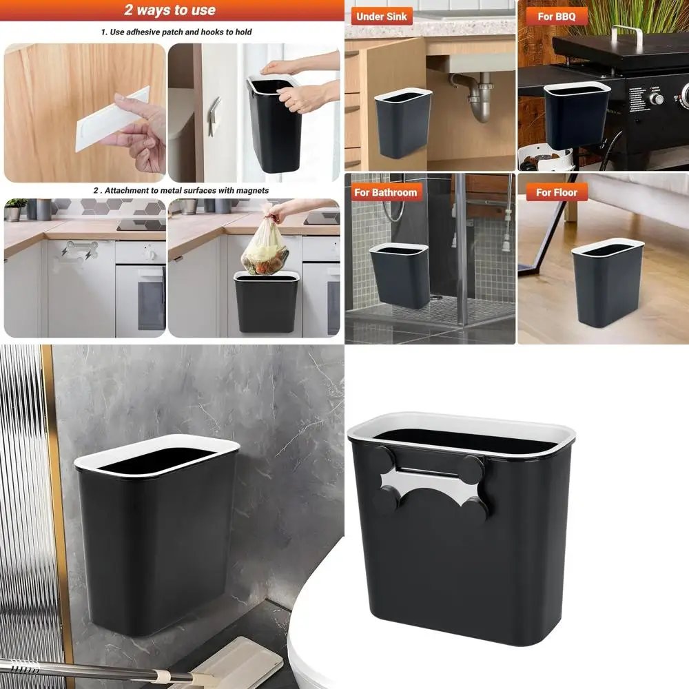 

2.1 Gallon Magnetic Trash Bin: Wall-Mounted Kitchen & BBQ Grill Utensil Holder Organizer